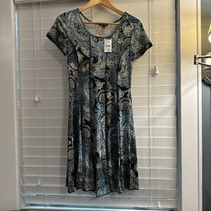 Sami & Joe, Paisley Blue and Black Dress, Size M